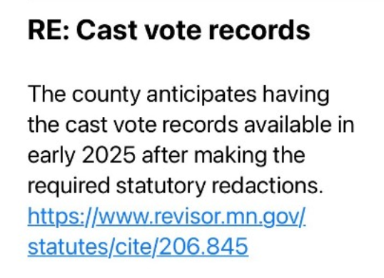 When will your county post cast vote records?