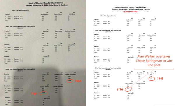 Ballots 'found' in Baldwin, flipping election